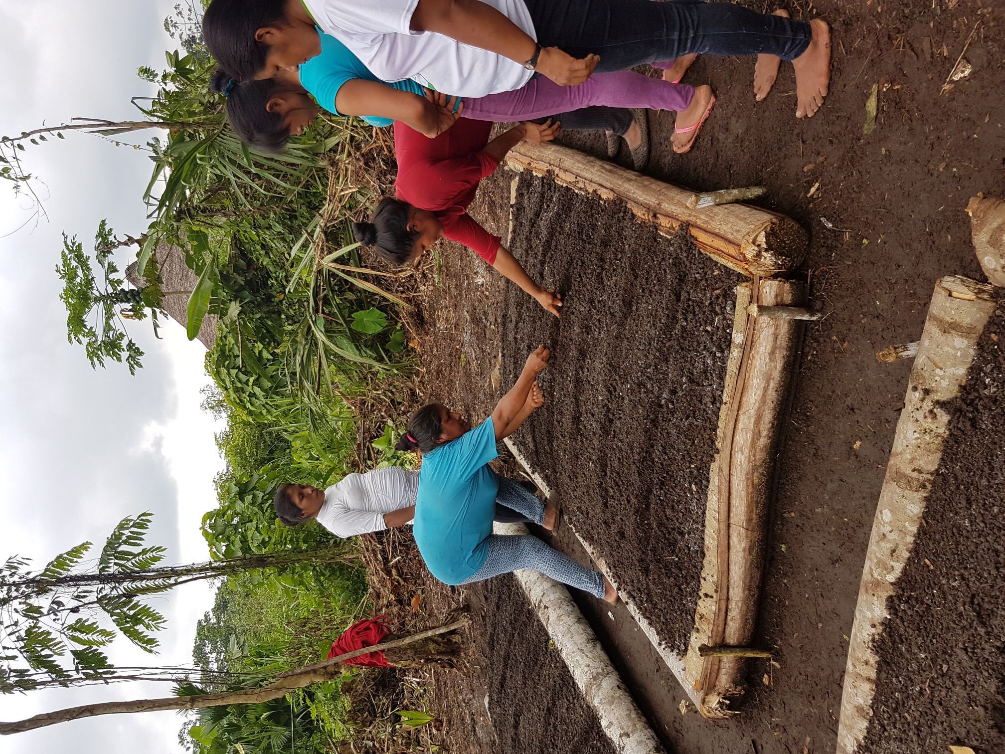 Indigene Achaur bei einem Kurs zum Anbau von Gemüse.